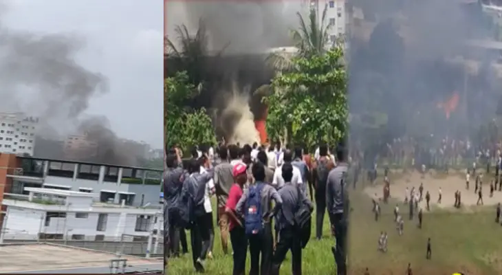 রাজধানীর উত্তরায় প্রশিক্ষণ বিমান বিধ্বস্ত 
